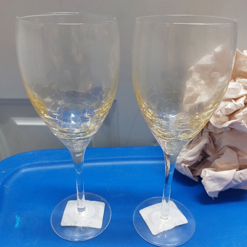 Gold wine glasses new set of 2
